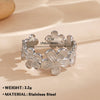 Wholesale Jewelry Simple Style Flower 304 Stainless Steel Plating Open Rings