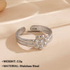 Wholesale Jewelry Simple Style Flower 304 Stainless Steel Plating Open Rings