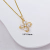 Wholesale Jewelry Simple Style Flower Copper O Word Chain Pendant Necklace With Electroplating