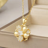 Wholesale Jewelry Simple Style Flower Titanium Steel Irregular Plating Pendant Necklace