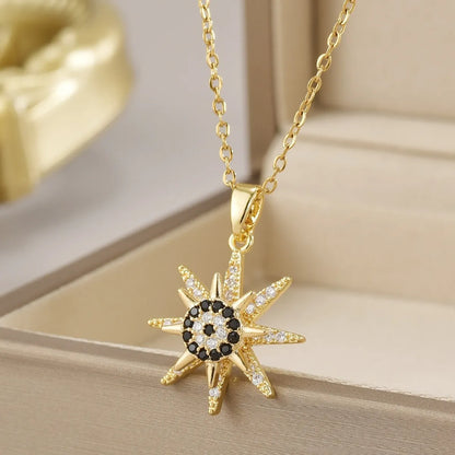 Wholesale Jewelry Simple Style Flower Titanium Steel Irregular Plating Pendant Necklace