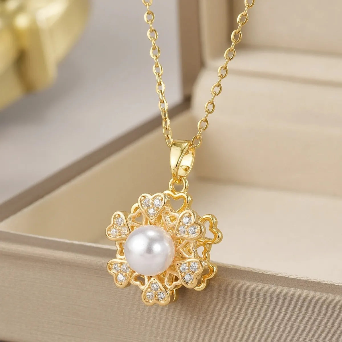 Wholesale Jewelry Simple Style Flower Titanium Steel Irregular Plating Pendant Necklace