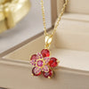 Wholesale Jewelry Simple Style Flower Titanium Steel Irregular Plating Pendant Necklace