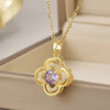 Wholesale Jewelry Simple Style Flower Titanium Steel Irregular Plating Pendant Necklace