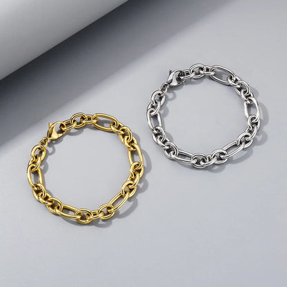 Wholesale Jewelry Simple Style Geometric 304 Stainless Steel 18K Gold Plated Bracelets Necklace