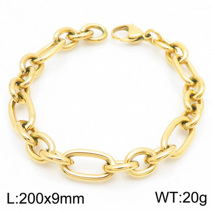 Wholesale Jewelry Simple Style Geometric 304 Stainless Steel 18K Gold Plated Bracelets Necklace