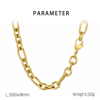 Wholesale Jewelry Simple Style Geometric 304 Stainless Steel 18K Gold Plated Bracelets Necklace