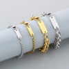 Wholesale Jewelry Simple Style Geometric 304 Stainless Steel 18K Gold Plated Foxtail Chain Bracelets Necklace
