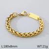 Wholesale Jewelry Simple Style Geometric 304 Stainless Steel 18K Gold Plated Foxtail Chain Bracelets Necklace