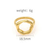 Wholesale Jewelry Simple Style Geometric 304 Stainless Steel 18K Gold Plated Hollow Out Rings