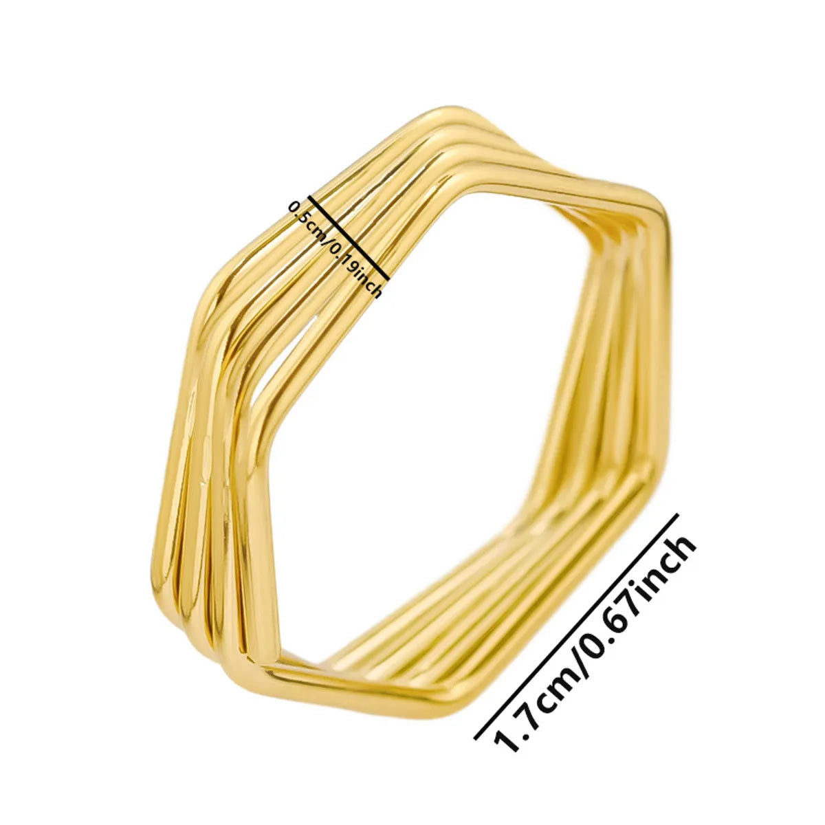 Wholesale Jewelry Simple Style Geometric 304 Stainless Steel 18K Gold Plated Polishing Rings