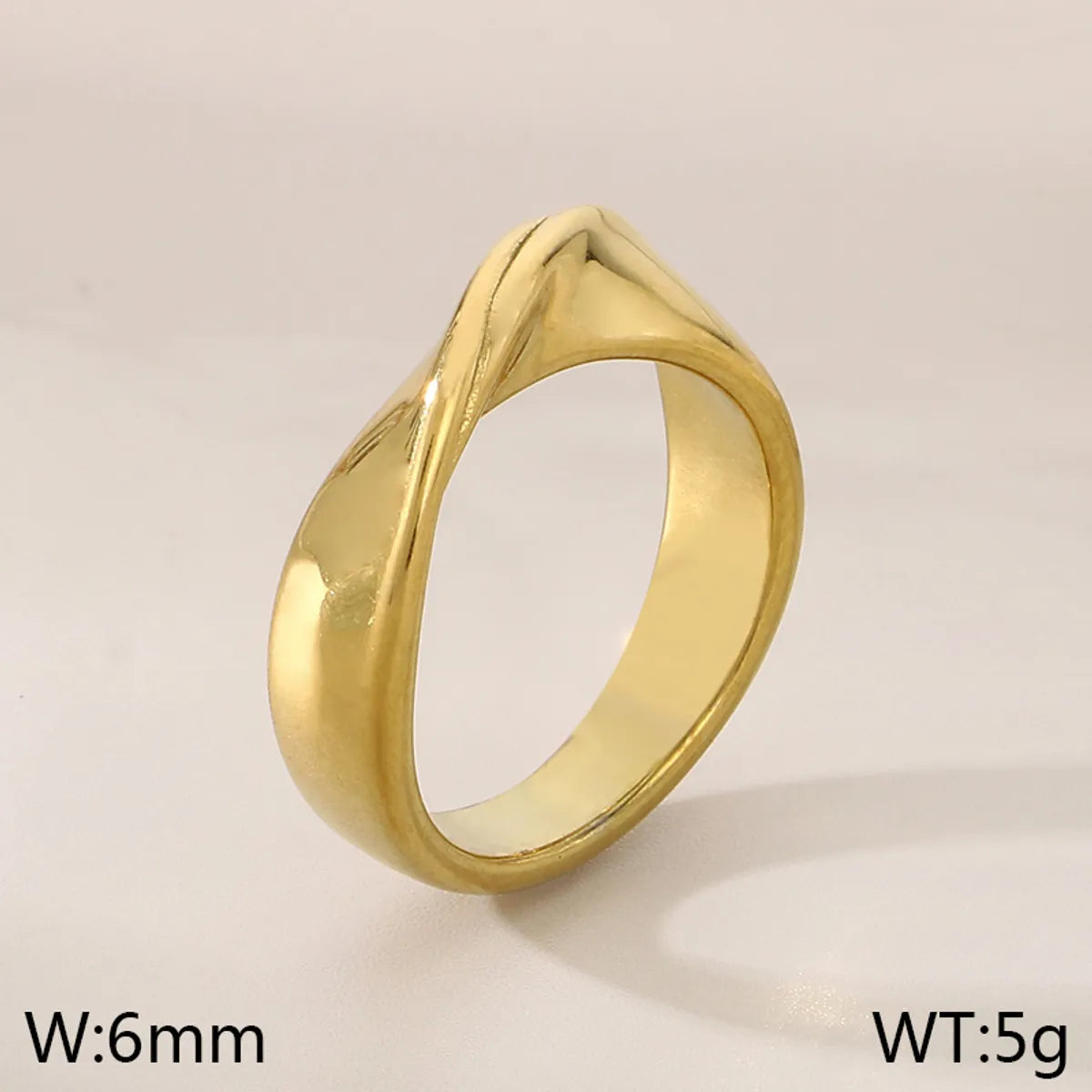 Wholesale Jewelry Simple Style Geometric 304 Stainless Steel 18K Gold Plated Rings