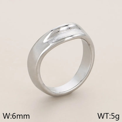 Wholesale Jewelry Simple Style Geometric 304 Stainless Steel 18K Gold Plated Rings