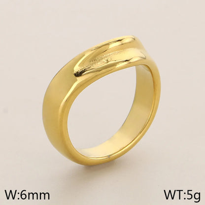 Wholesale Jewelry Simple Style Geometric 304 Stainless Steel 18K Gold Plated Rings