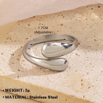 Wholesale Jewelry Simple Style Geometric 304 Stainless Steel Irregular Plating Open Rings