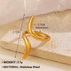 Wholesale Jewelry Simple Style Geometric 304 Stainless Steel Irregular Plating Open Rings
