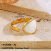 Wholesale Jewelry Simple Style Geometric 304 Stainless Steel Plating Open Rings