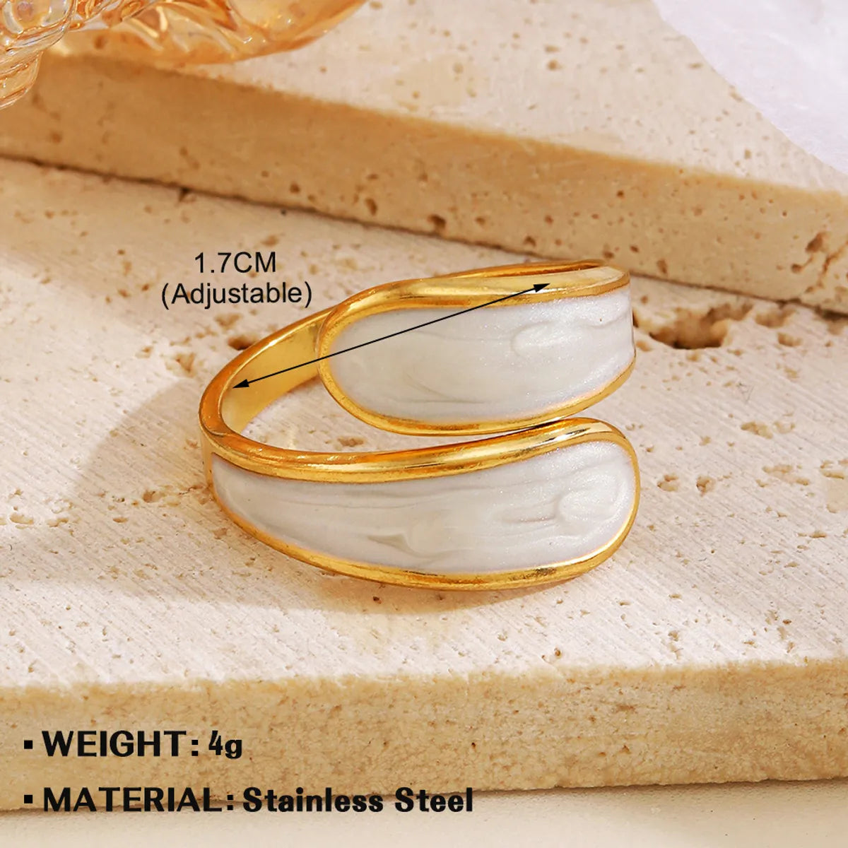 Wholesale Jewelry Simple Style Geometric 304 Stainless Steel Plating Open Rings