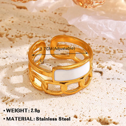 Wholesale Jewelry Simple Style Geometric 304 Stainless Steel Plating Open Rings