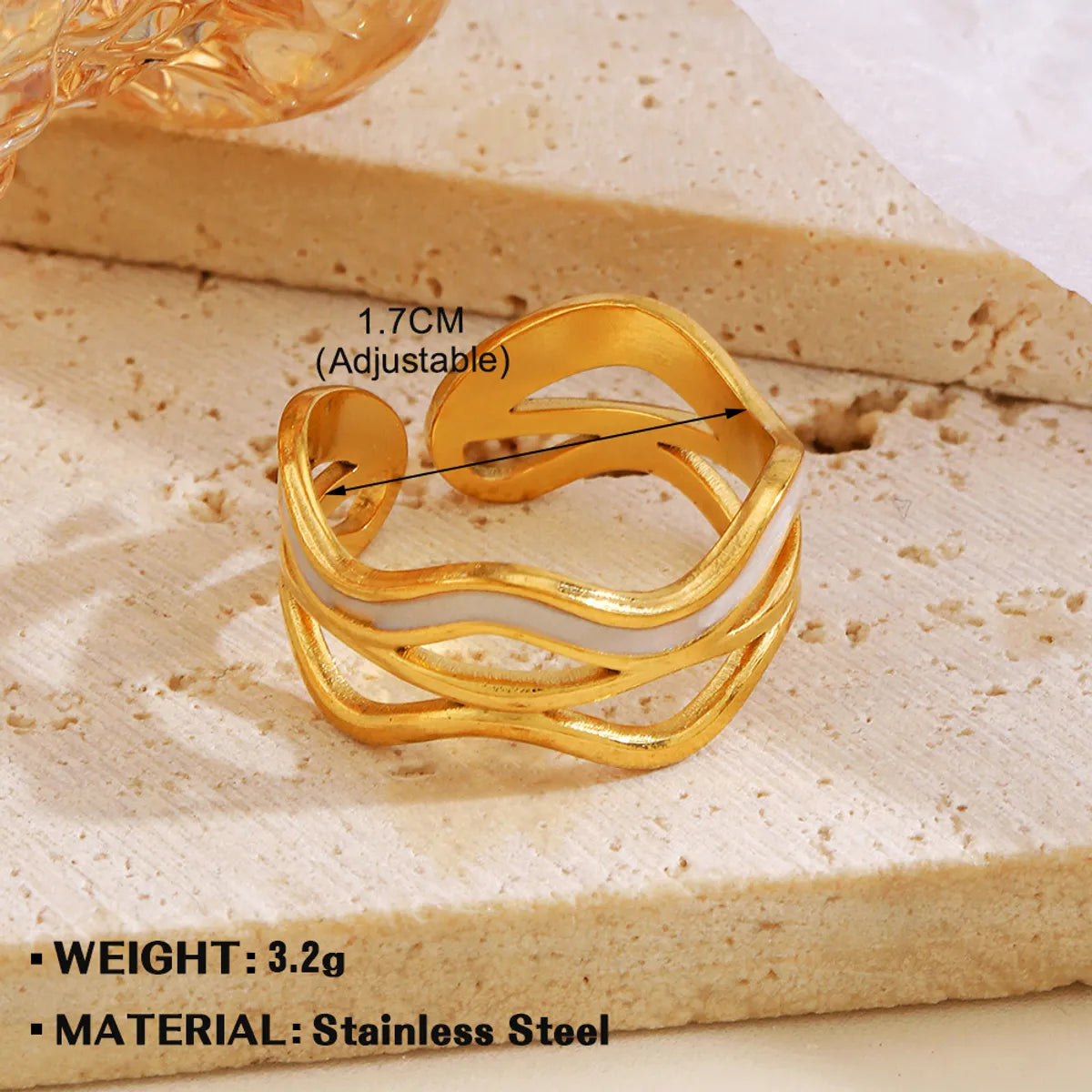 Wholesale Jewelry Simple Style Geometric 304 Stainless Steel Plating Open Rings