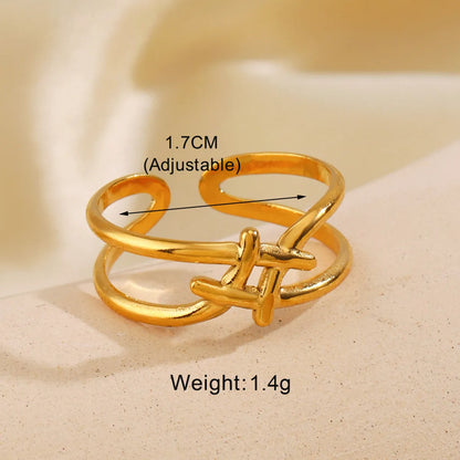 Wholesale Jewelry Simple Style Geometric 304 Stainless Steel Plating Open Rings