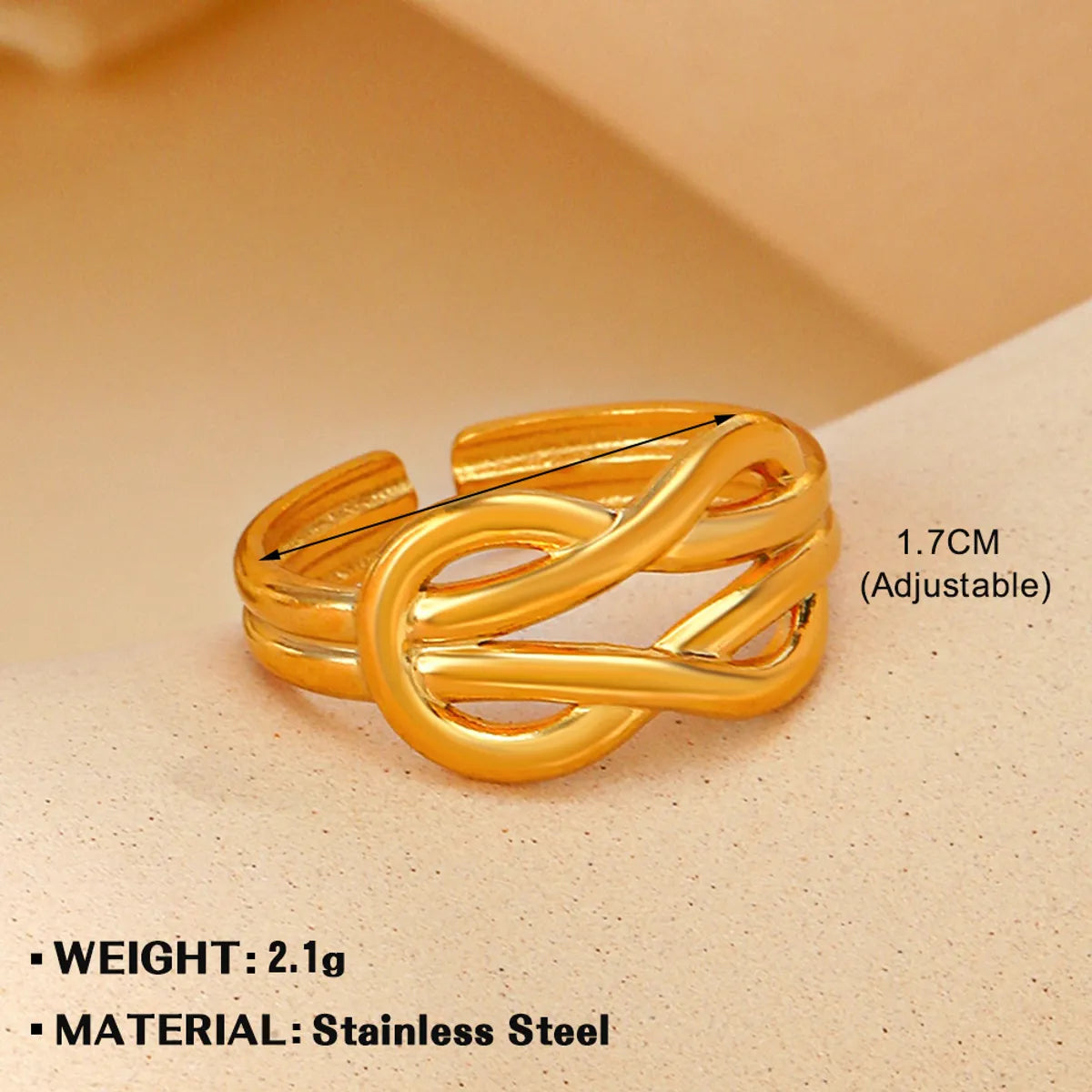 Wholesale Jewelry Simple Style Geometric 304 Stainless Steel Plating Open Rings