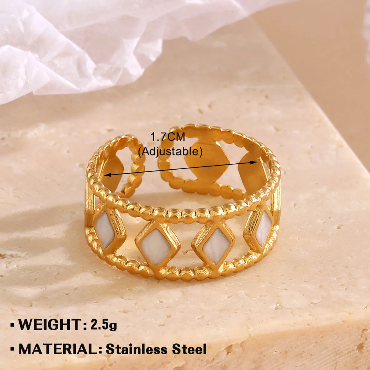 Wholesale Jewelry Simple Style Geometric 304 Stainless Steel Plating Open Rings