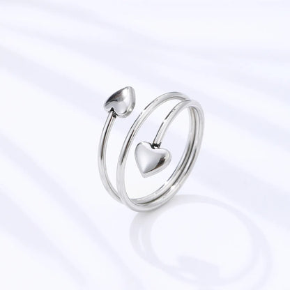 Wholesale Jewelry Simple Style Geometric 304 Stainless Steel Polishing Open Rings