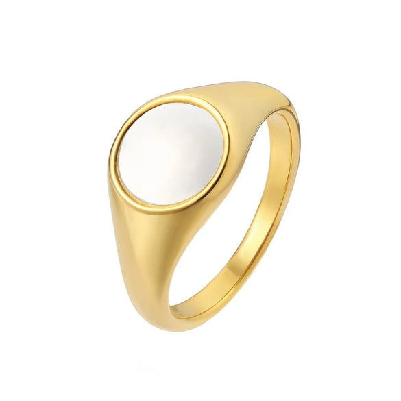 Wholesale Jewelry Simple Style Geometric 304 Stainless Steel Shell 18K Gold Plated Rings