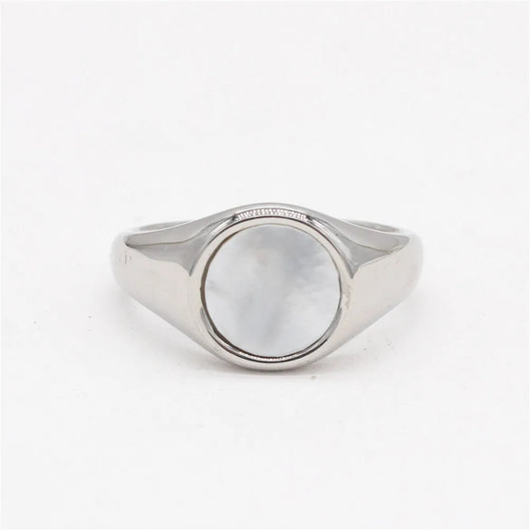 Wholesale Jewelry Simple Style Geometric 304 Stainless Steel Shell 18K Gold Plated Rings