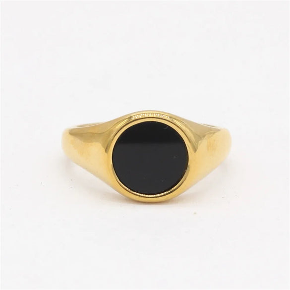 Wholesale Jewelry Simple Style Geometric 304 Stainless Steel Shell 18K Gold Plated Rings
