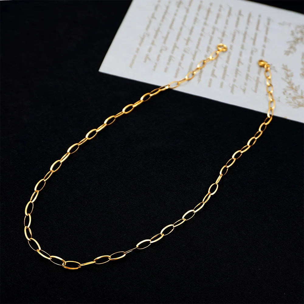 Wholesale Jewelry Simple Style Geometric 304 Stainless Steel Titanium Steel Gold Plated Handmade Necklace