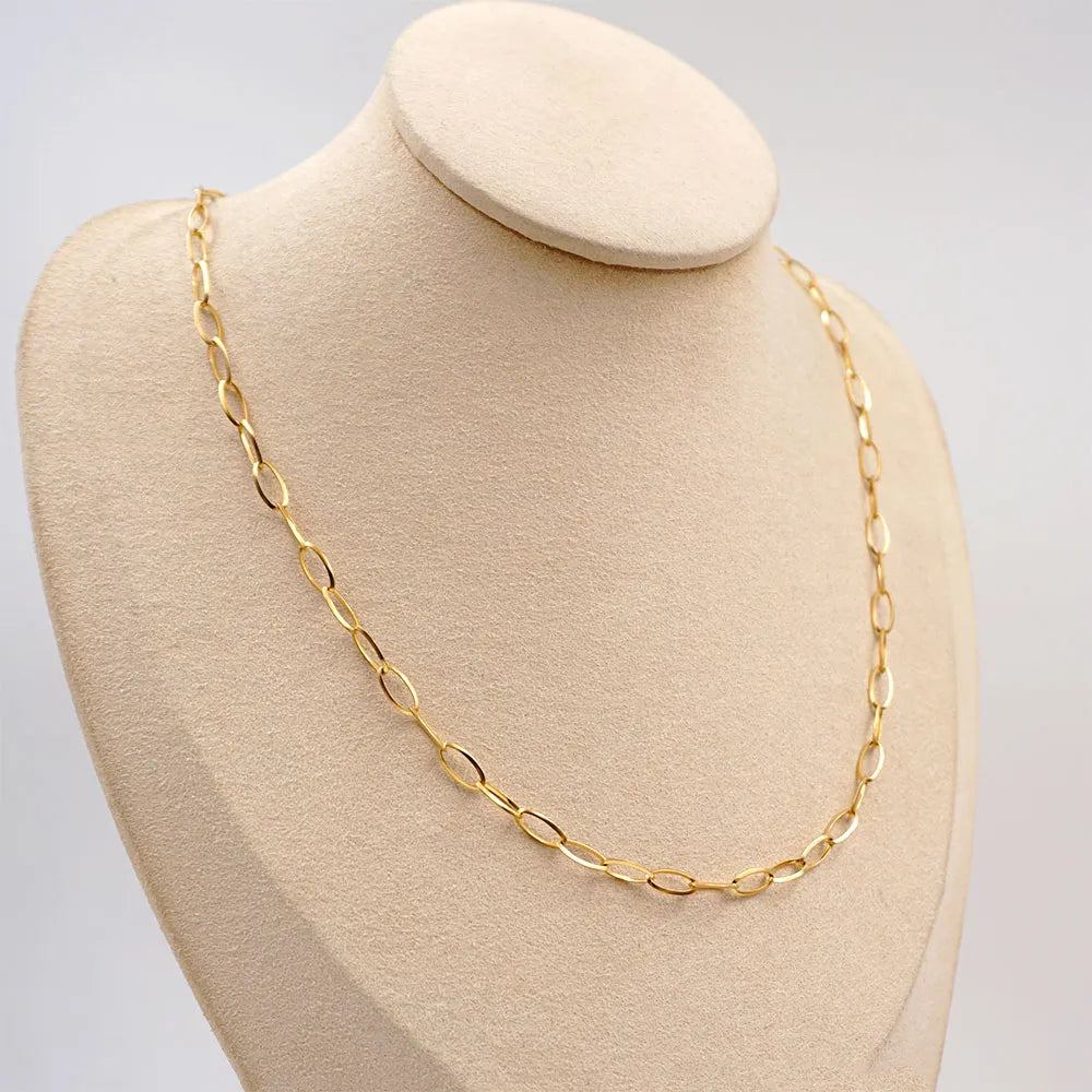 Wholesale Jewelry Simple Style Geometric 304 Stainless Steel Titanium Steel Gold Plated Handmade Necklace