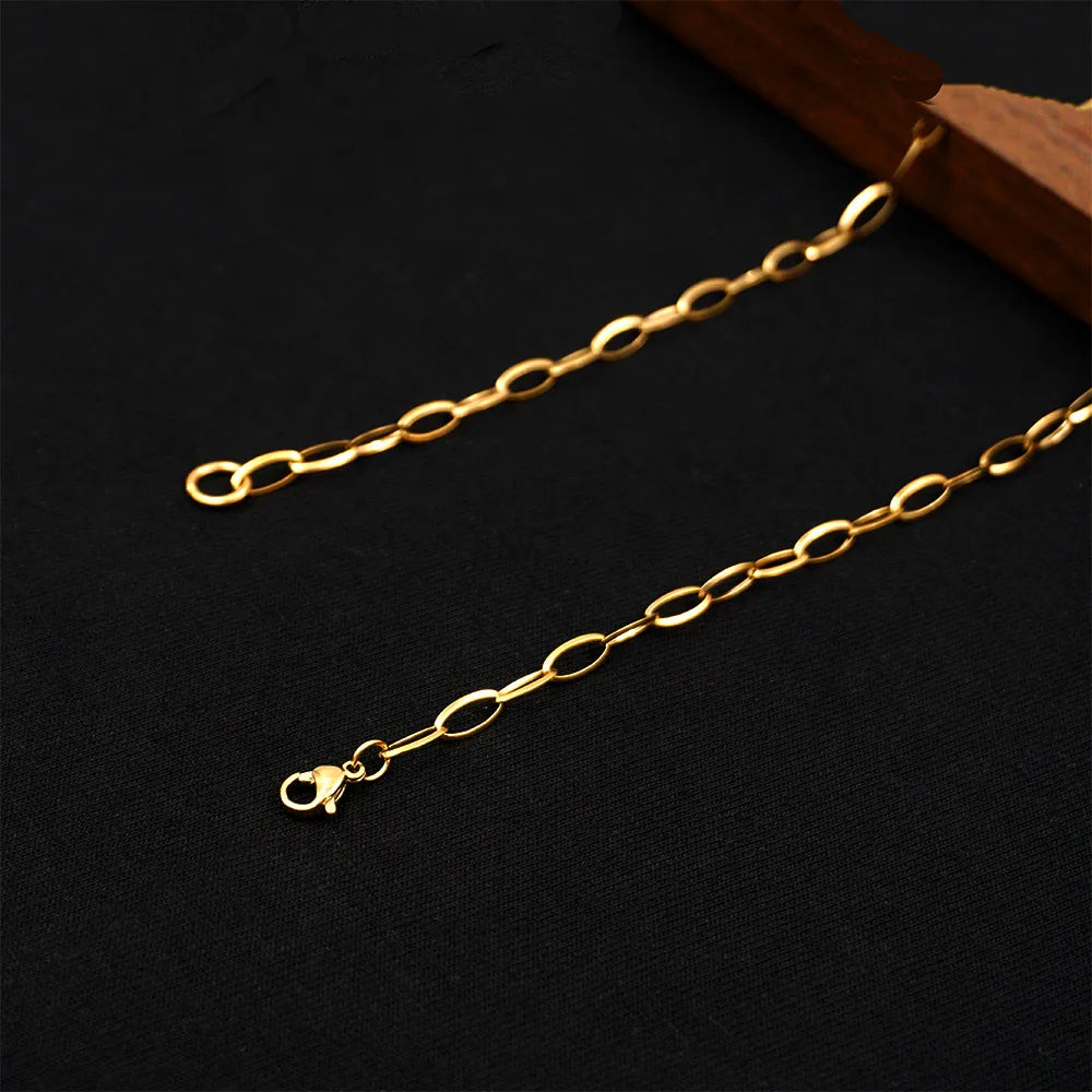 Wholesale Jewelry Simple Style Geometric 304 Stainless Steel Titanium Steel Gold Plated Handmade Necklace