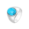 Wholesale Jewelry Simple Style Geometric 304 Stainless Steel Turquoise Rings