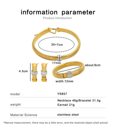 Wholesale Jewelry Simple Style Geometric 304 Stainless Steel Zircon Inlay Bracelets Earrings Necklace