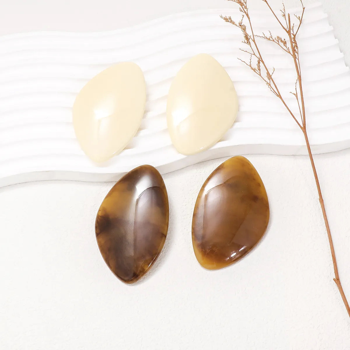 Wholesale Jewelry Simple Style Geometric Agate Ear Studs