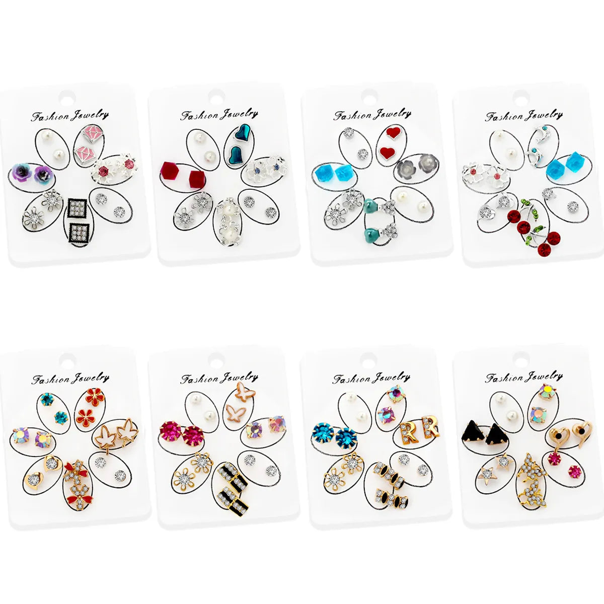 Wholesale Jewelry Simple Style Geometric Alloy Artificial Pearls Rhinestones Plating Inlay Ear Studs