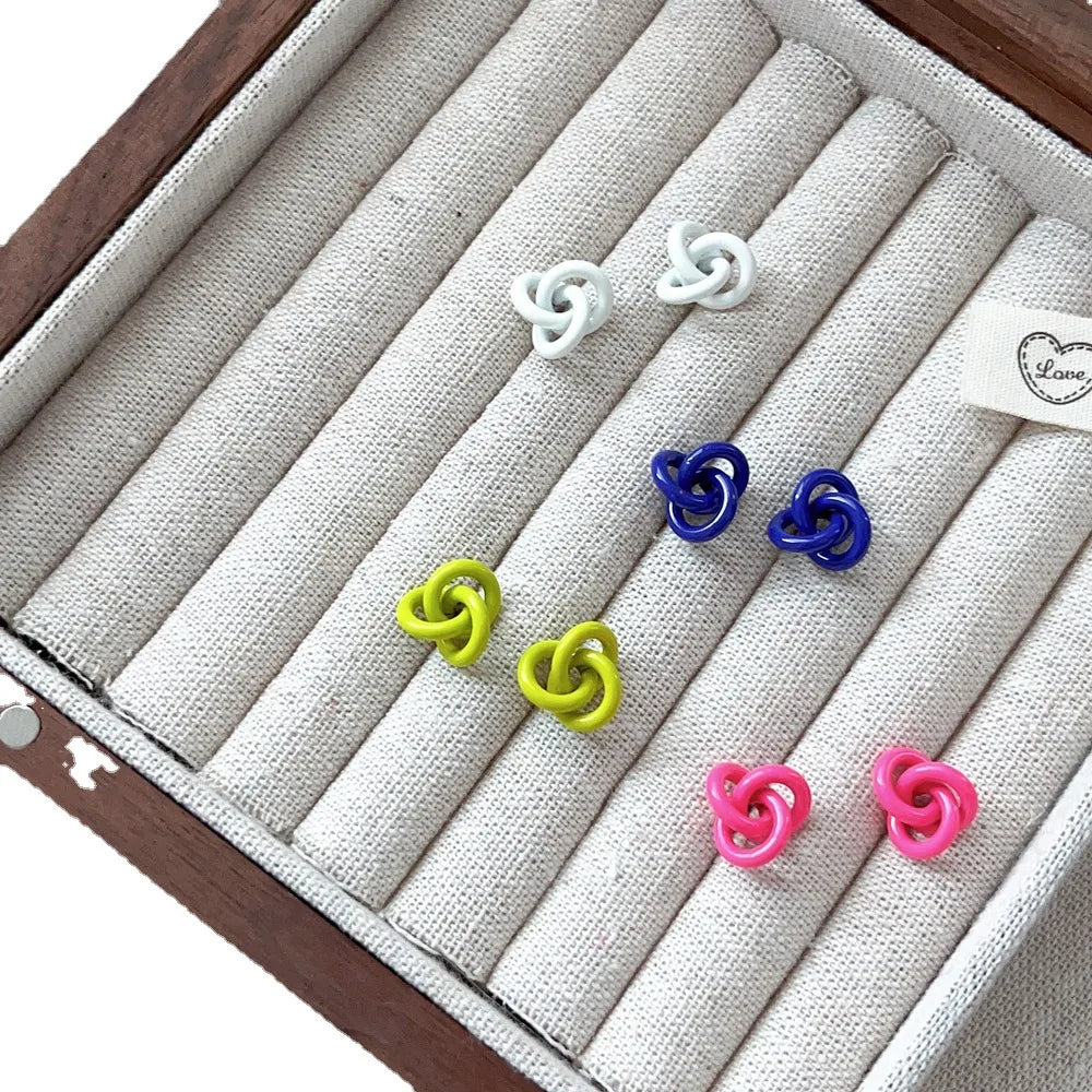 Wholesale Jewelry Simple Style Geometric Alloy Stoving Varnish Ear Studs