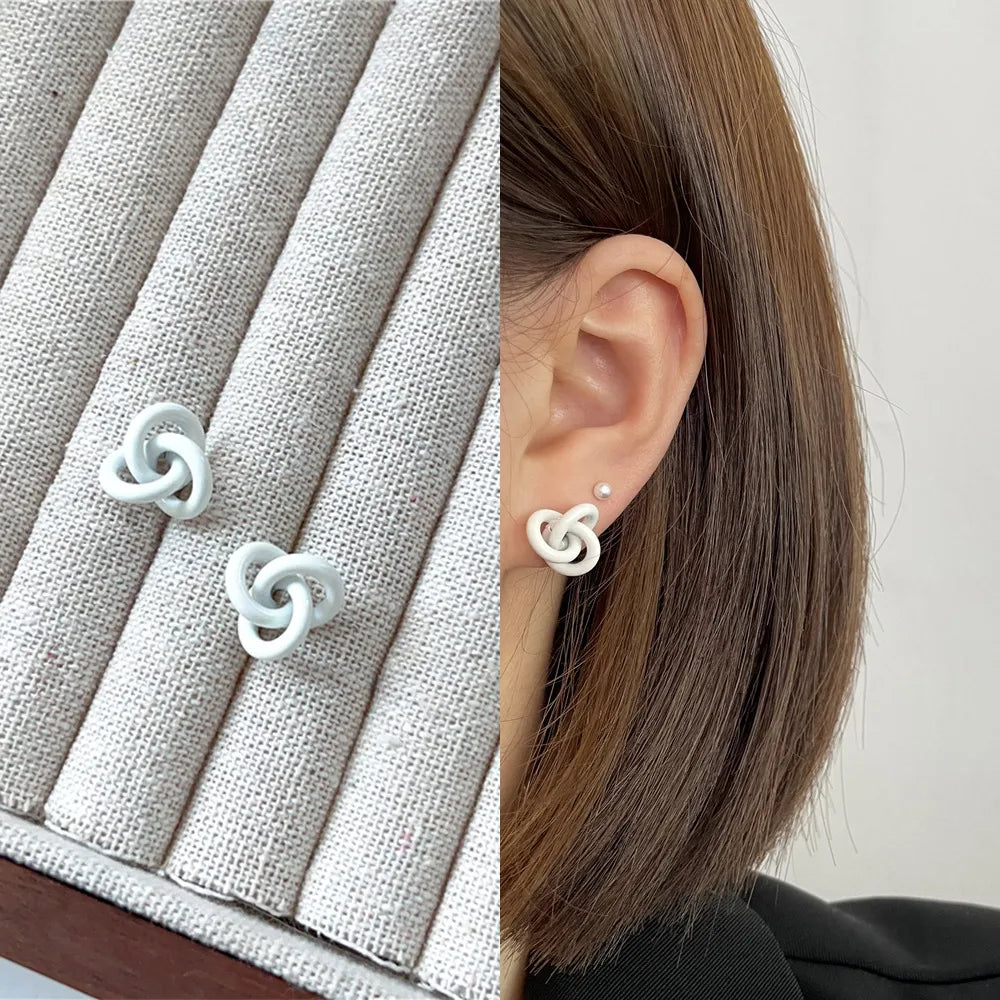 Wholesale Jewelry Simple Style Geometric Alloy Stoving Varnish Ear Studs