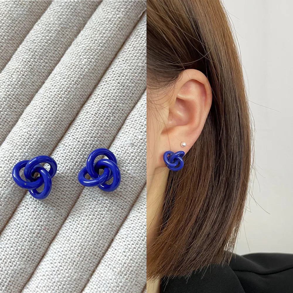 Wholesale Jewelry Simple Style Geometric Alloy Stoving Varnish Ear Studs