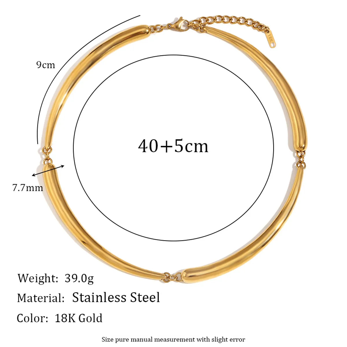 Wholesale Jewelry Simple Style Geometric Bamboo Joint Solid Color 304 Stainless Steel Plating Necklace