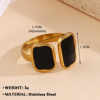 Wholesale Jewelry Simple Style Geometric Cross Floral 304 Stainless Steel 18K Gold Plated Plating Open Rings