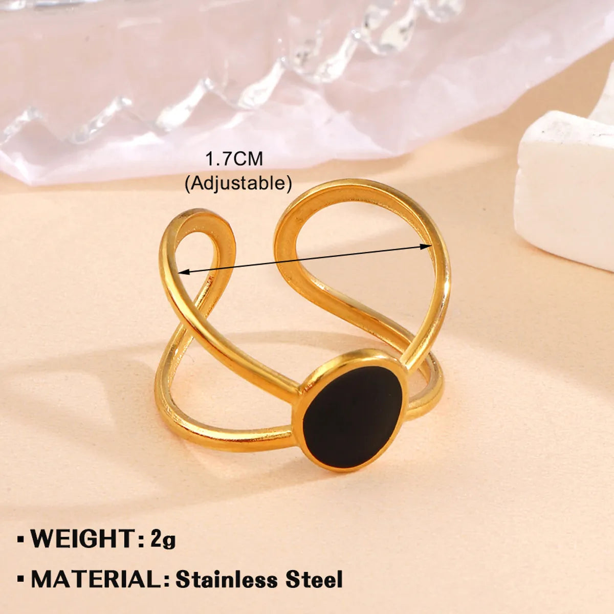 Wholesale Jewelry Simple Style Geometric Heart Shape Eye 304 Stainless Steel Plating Open Rings