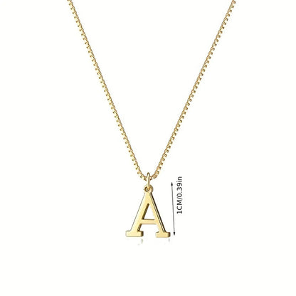 Wholesale Jewelry Simple Style Geometric Letter 201 Stainless Steel 18K Gold Plated Plating Pendant Necklace