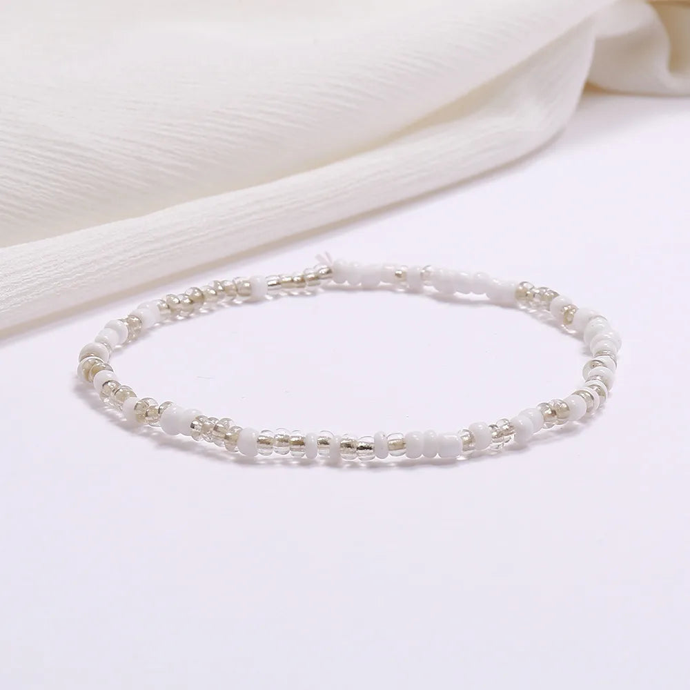 Wholesale Jewelry Simple Style Geometric Seed Bead Stoving Varnish Anklet