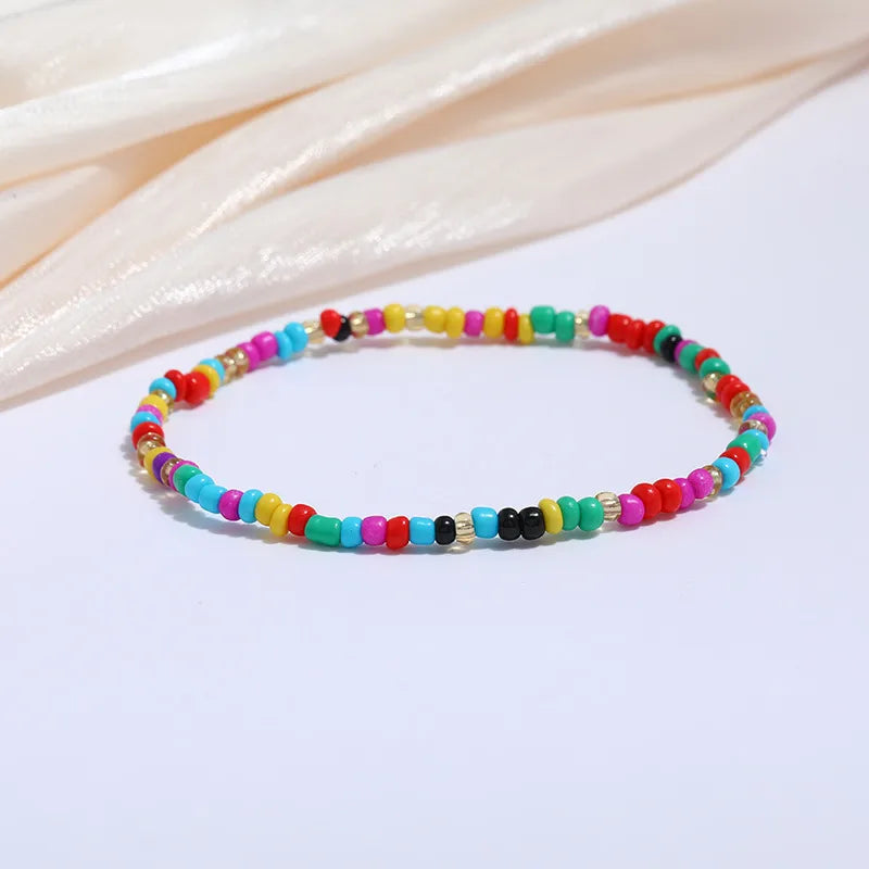 Wholesale Jewelry Simple Style Geometric Seed Bead Stoving Varnish Anklet