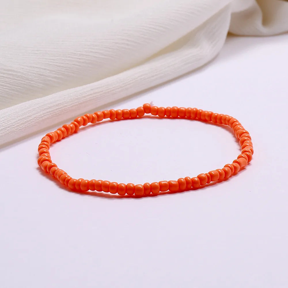 Wholesale Jewelry Simple Style Geometric Seed Bead Stoving Varnish Anklet