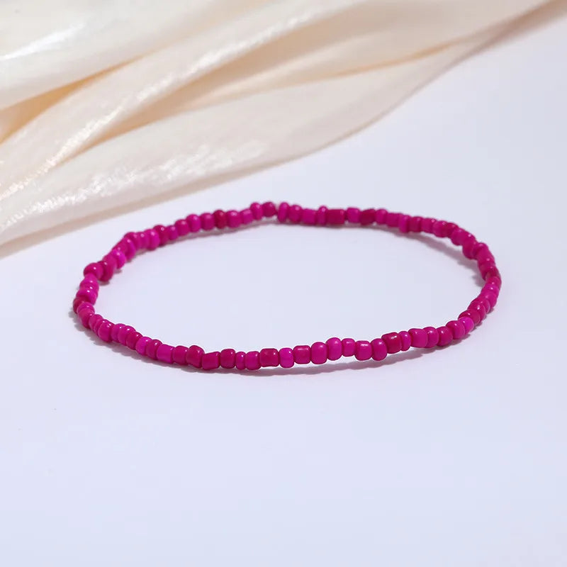 Wholesale Jewelry Simple Style Geometric Seed Bead Stoving Varnish Anklet