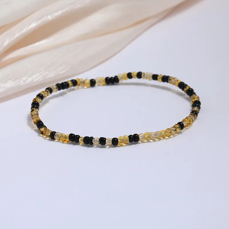 Wholesale Jewelry Simple Style Geometric Seed Bead Stoving Varnish Anklet